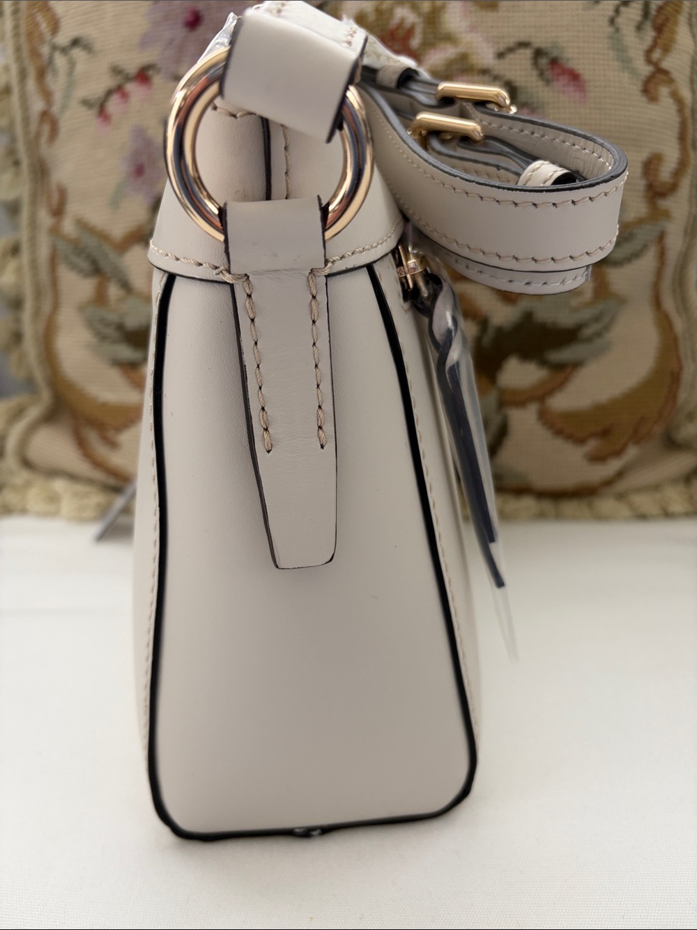 New With Tags - Dooney & Bourke Cream Allison Crossbody Purse with Gold Hardware